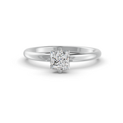 Princess Cut Real Moissanite Claw Prong Solitaire Ring 14K Gold Plated
